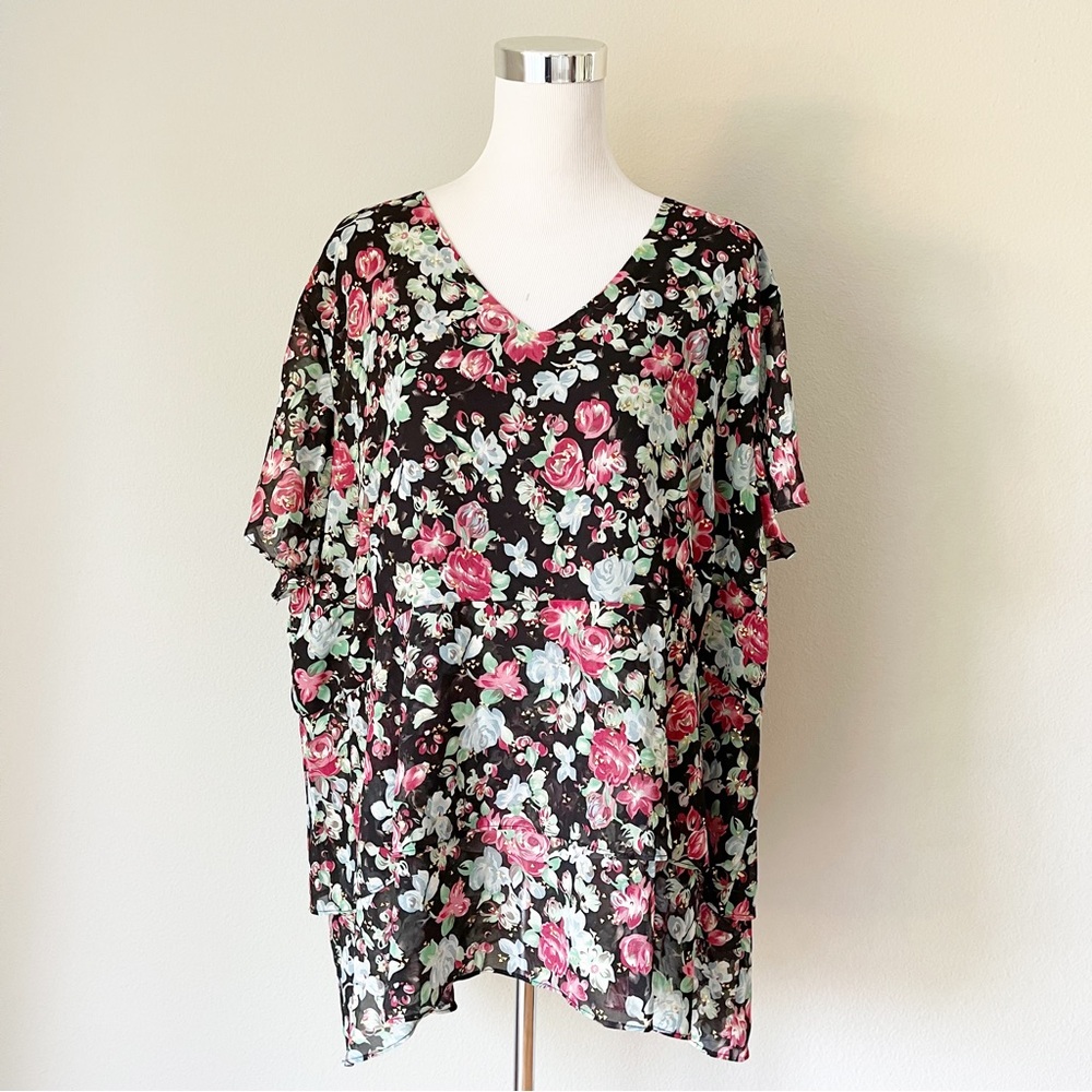 Agnes Orinda Floral Top Size 4X